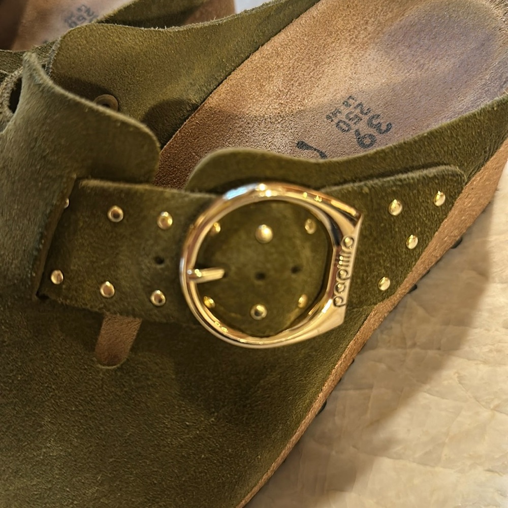Papillo By Birkenstock Green suede Clog Shoes size 39